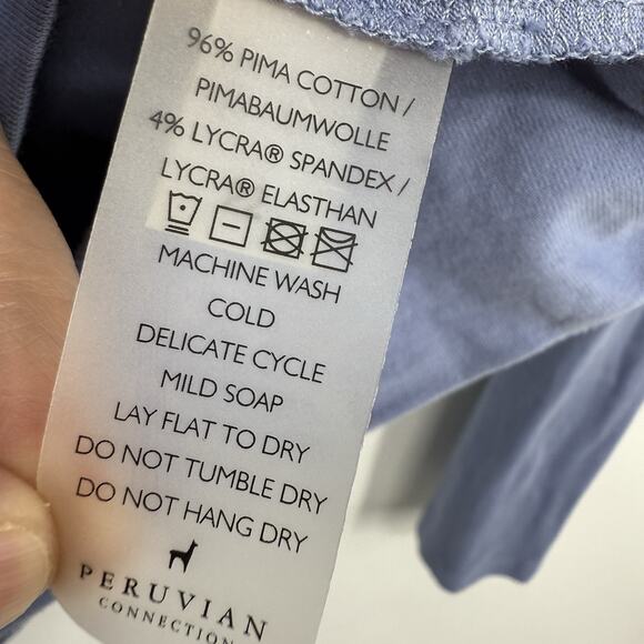 Peruvian Connection XS Extreme Turtleneck Long Sleeve Light Periwinkle Pullover - Picture 4 of 7